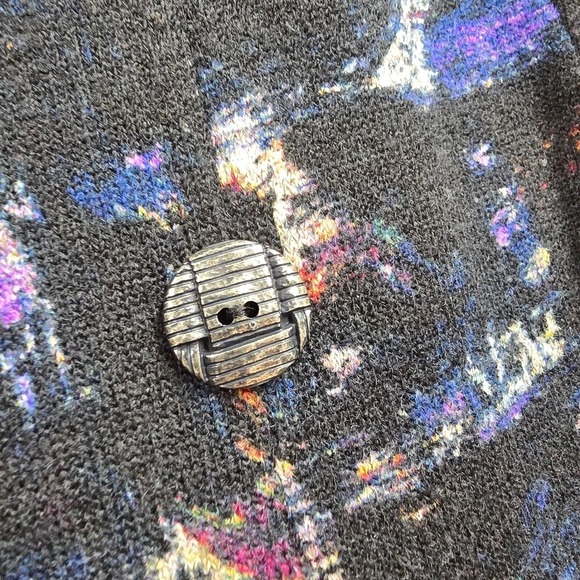 Vin Rouge Womens Abstract Cowl Neck Top Size Medium Long Sleeve Artsy Maximalist - Picture 4 of 13